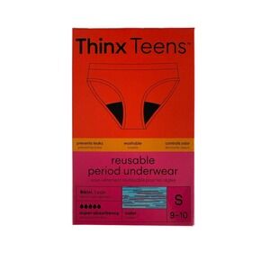 Thinx‎ Teens Reusable Period Underwear Panties Blue/Pink Super Absorption Small